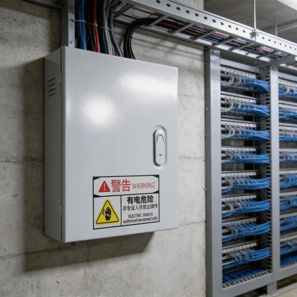 Caja eléctrica montada en caja de distribución eléctrica de metal
